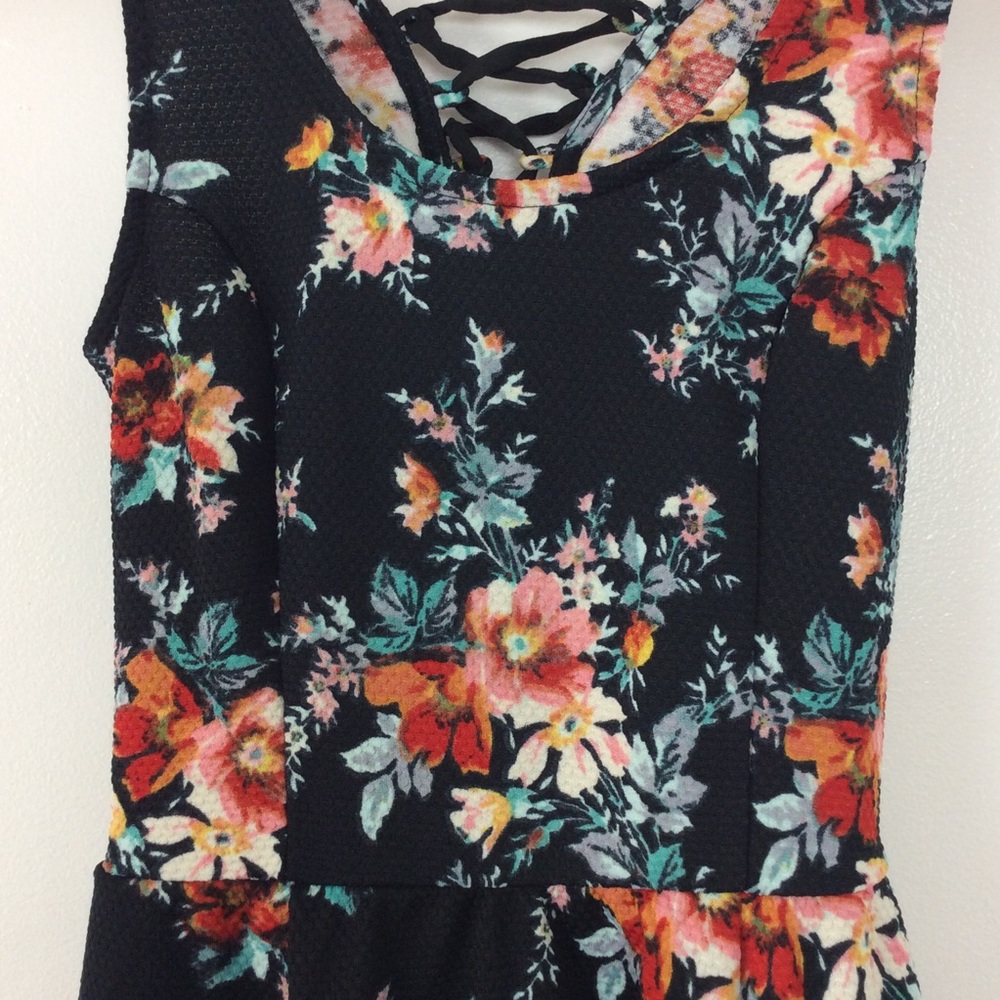 Jessica Simpson Dress Jayne Black Floral Sleeveless - Picture 4 of 8